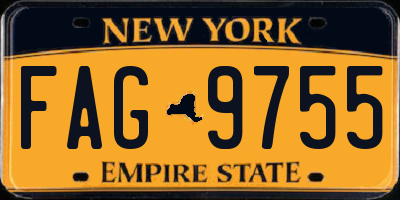 NY license plate FAG9755