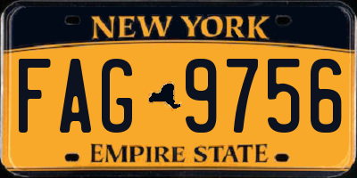 NY license plate FAG9756