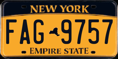 NY license plate FAG9757