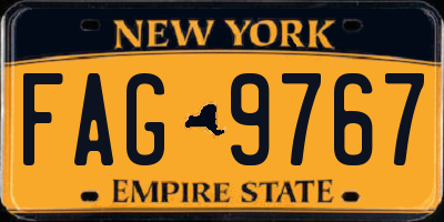 NY license plate FAG9767