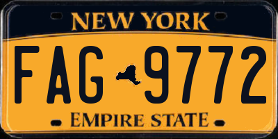 NY license plate FAG9772