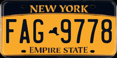 NY license plate FAG9778