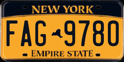 NY license plate FAG9780