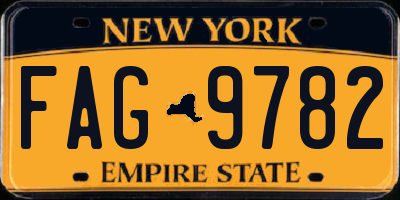 NY license plate FAG9782