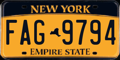NY license plate FAG9794