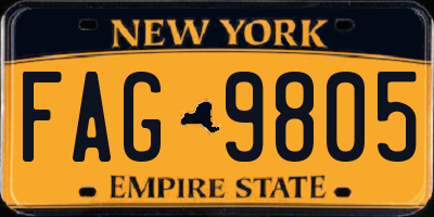 NY license plate FAG9805