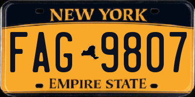 NY license plate FAG9807