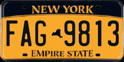 NY license plate FAG9813