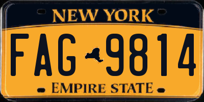 NY license plate FAG9814
