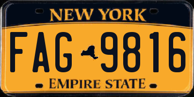 NY license plate FAG9816