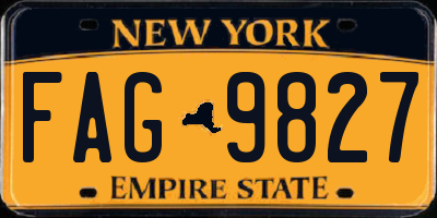 NY license plate FAG9827