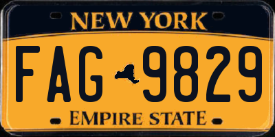 NY license plate FAG9829