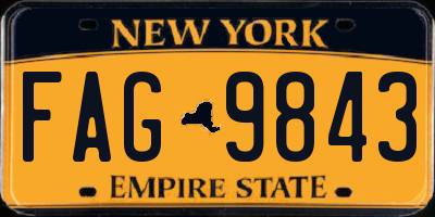 NY license plate FAG9843