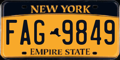 NY license plate FAG9849