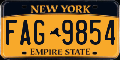 NY license plate FAG9854