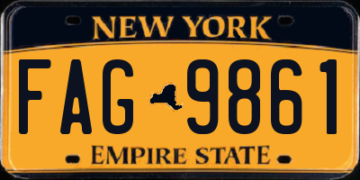 NY license plate FAG9861