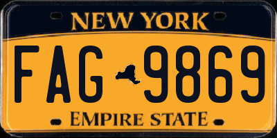 NY license plate FAG9869