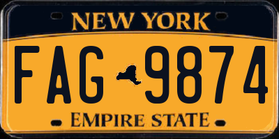 NY license plate FAG9874