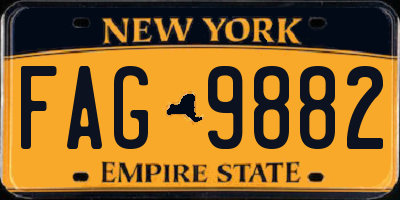 NY license plate FAG9882