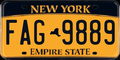 NY license plate FAG9889