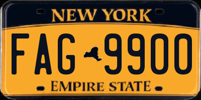 NY license plate FAG9900
