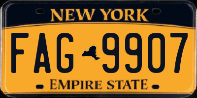 NY license plate FAG9907