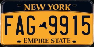 NY license plate FAG9915