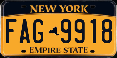 NY license plate FAG9918