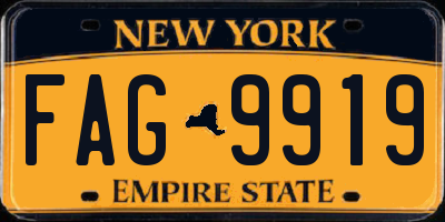 NY license plate FAG9919