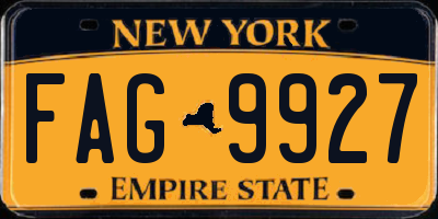 NY license plate FAG9927