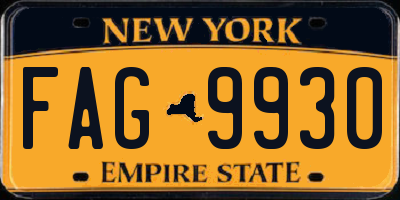 NY license plate FAG9930