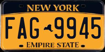 NY license plate FAG9945