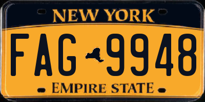 NY license plate FAG9948