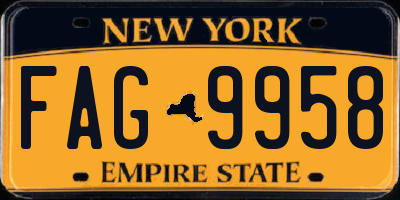 NY license plate FAG9958