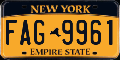 NY license plate FAG9961