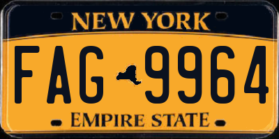 NY license plate FAG9964