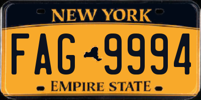 NY license plate FAG9994