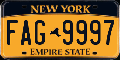 NY license plate FAG9997