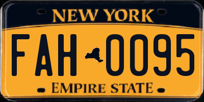 NY license plate FAH0095