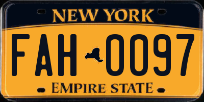 NY license plate FAH0097