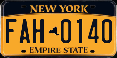 NY license plate FAH0140