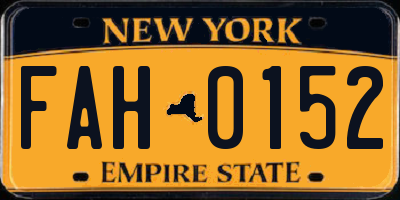 NY license plate FAH0152