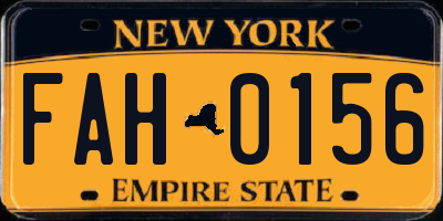 NY license plate FAH0156