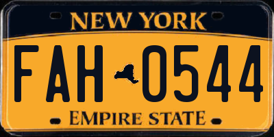 NY license plate FAH0544