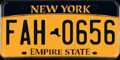 NY license plate FAH0656