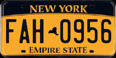 NY license plate FAH0956