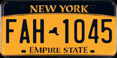 NY license plate FAH1045