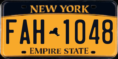 NY license plate FAH1048