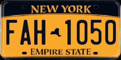 NY license plate FAH1050