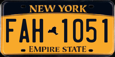 NY license plate FAH1051